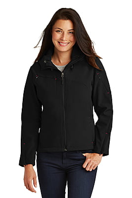 L706 CHAMARRA CON CAPUCHA DAMA PORT AUTHORITY TEXTURED SOFT SHELL 