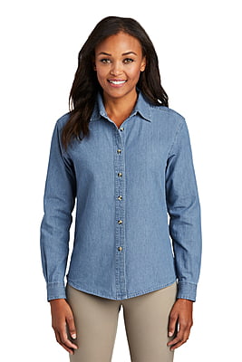LSP10 CAMISA DE MEZCLILLA DAMA ML PORT & COMPANY 
