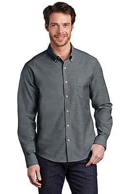 S651 CAMISA OXFORD CABALLERO ML PORT AUTHORITY UNTUCKED FIT SUPERPRO
