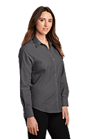 L640 CAMISA DAMA ML PORT AUTHORITY CROSSHATCH 